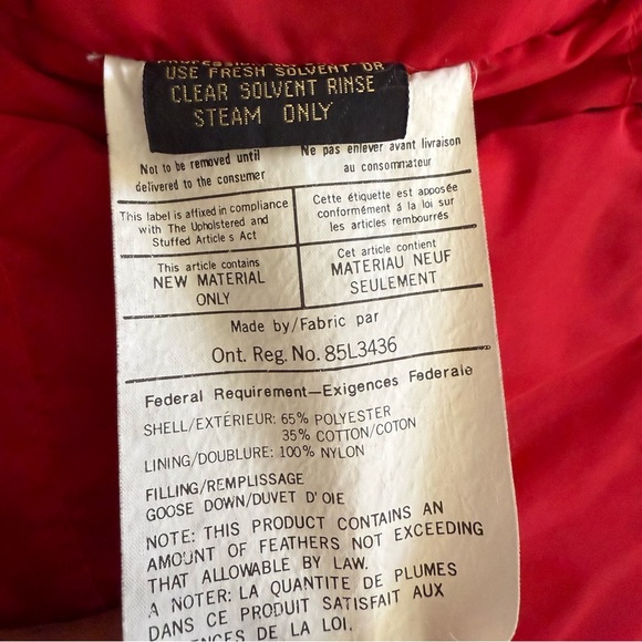 Vintage 90s Eddie Bauer Goose Down Red Snow Insulated Heavy Hooded Jacket Medium - Picture 5 of 15